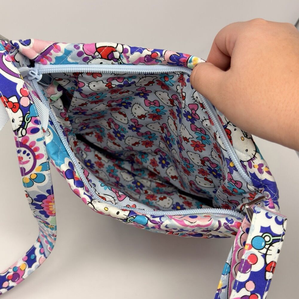 Vera Bradley Hello Kitty Paisley Triple Zip Hipster Crossbody Bag NWOT - Picture 7 of 16